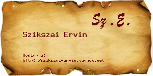 Szikszai Ervin névjegykártya