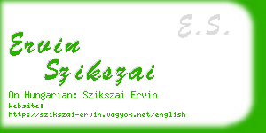 ervin szikszai business card